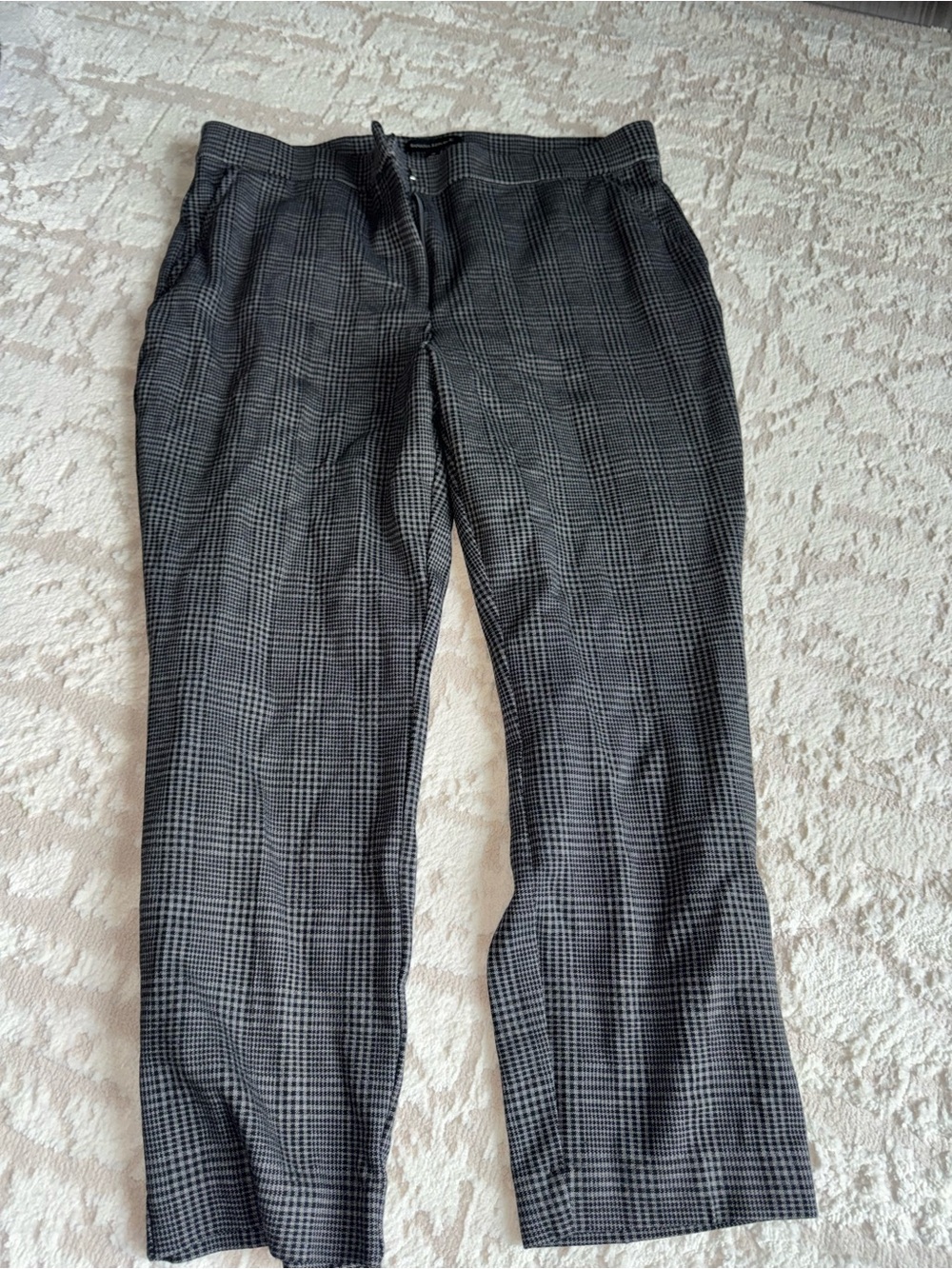 Banana Republic Gray & Black Glen Plaid Dress Pants